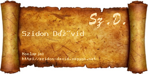 Szidon Dávid névjegykártya