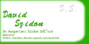 david szidon business card